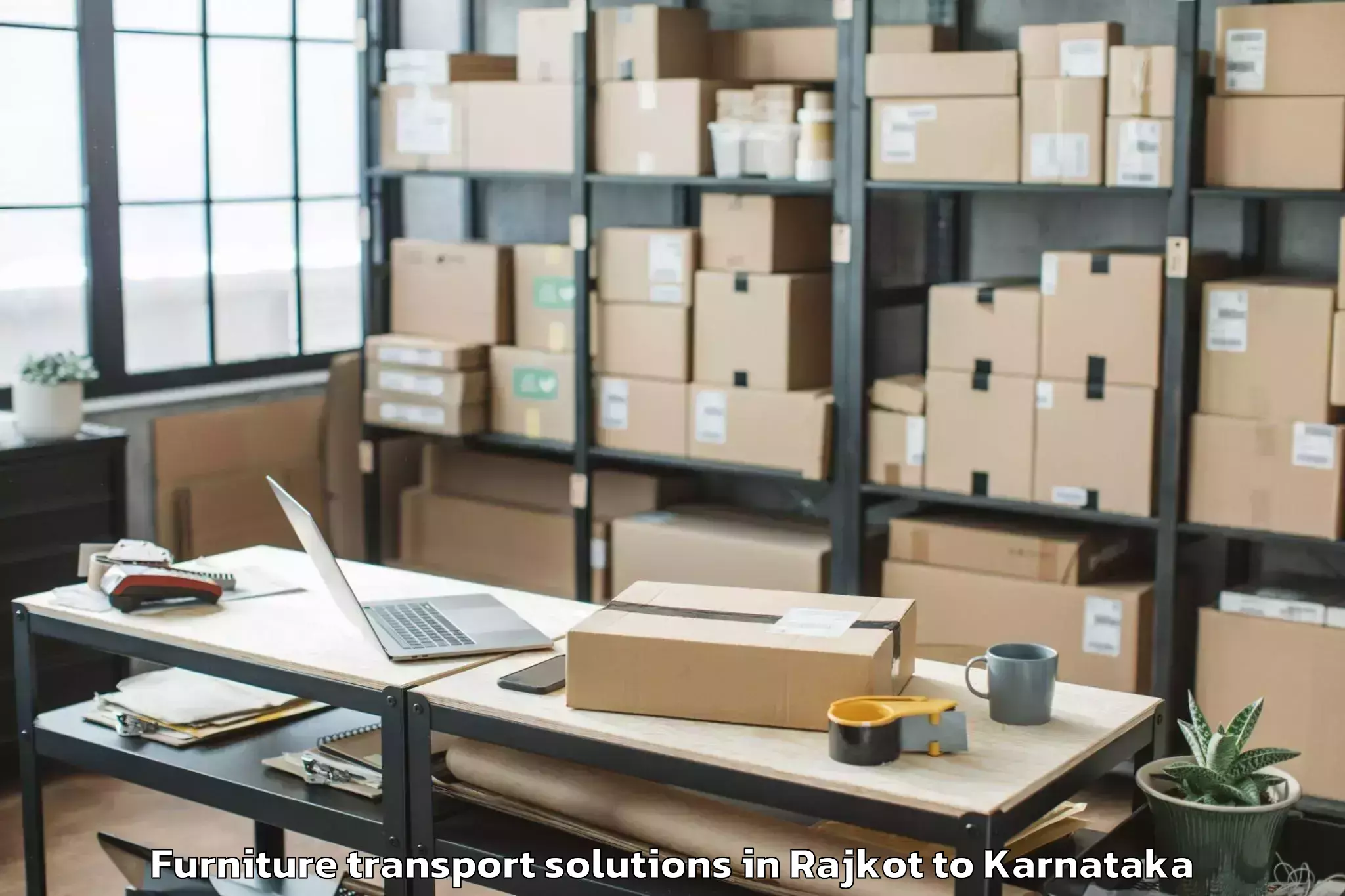 Trusted Rajkot to Mandya Furniture Transport Solutions